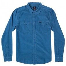 Camisa Manga Larga Rvca Freeman Cord Azul